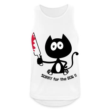 Murderous cat, killer cat, cat humor! - Men's Breathable Tank Top - white - Front - Nick (188cm)