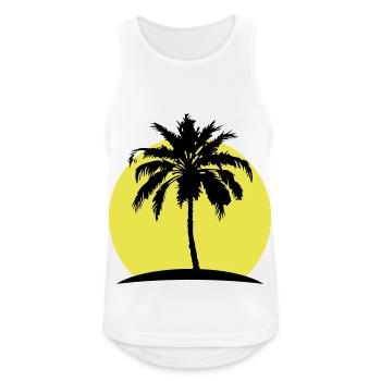 Palme Silhouette Symbol - Männer Tank Top atmungsaktiv - Weiß - Vorne - Nick (188cm)