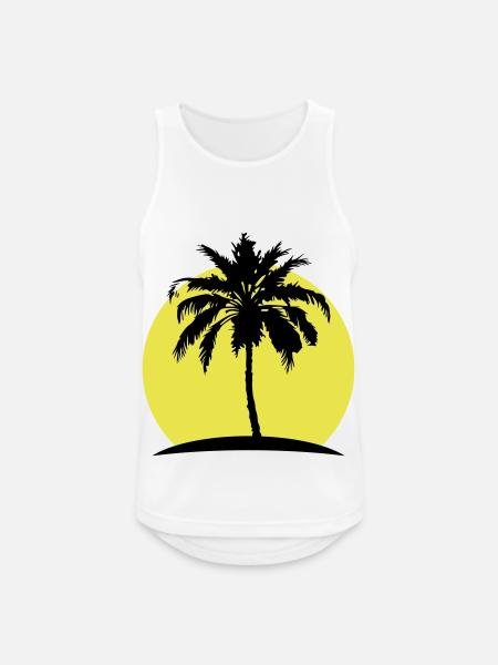Palm Silhouette Symbol - Men's Breathable Tank Top - white