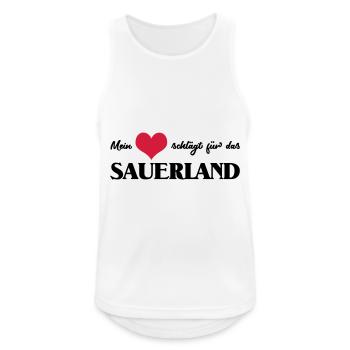 mon coeur bat pour le Sauerland - Débardeur respirant Homme - blanc - Devant - Nick (188cm)