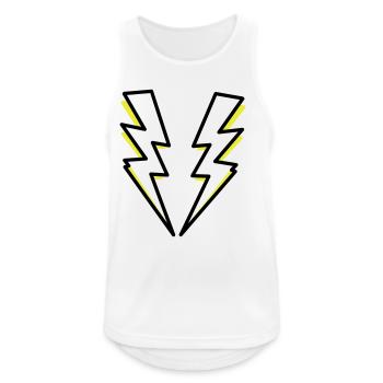 Foudre, flash, flash, - Débardeur respirant Homme - blanc - Devant - Nick (188cm)