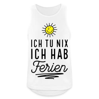 Endlich Ferien - Männer Tank Top atmungsaktiv - Weiß - Vorne - Nick (188cm)