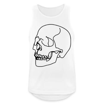 Totenkopf Oneline - Männer Tank Top atmungsaktiv - Weiß - Vorne - Nick (188cm)
