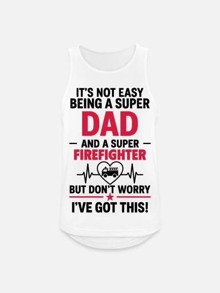 Heart + Fire Brigade – Super Dad Firefighter - Men's Breathable Tank Top - white