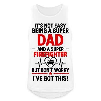 Heart + Fire Brigade – Super Dad Firefighter - Men's Breathable Tank Top - white - Front - Nick (188cm)