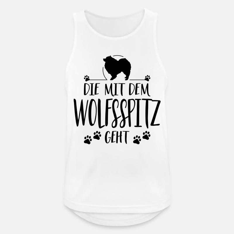 DIE MIT WOLFSSPITZ GEHT Hundespruch Hunde - Männer Tank Top atmungsaktiv - Weiß