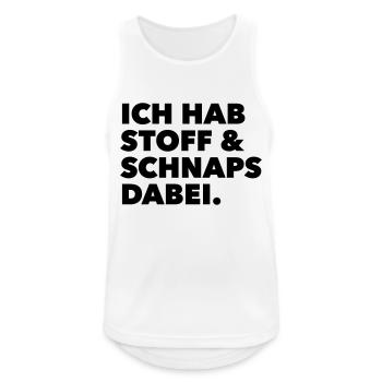 stoff & schnaps - Männer Tank Top atmungsaktiv - Weiß - Vorne - Nick (188cm)