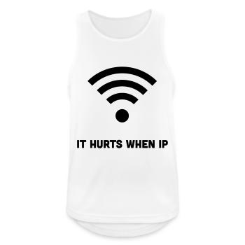 WIFI IT HURTS WHEN IP - Männer Tank Top atmungsaktiv - Weiß - Vorne - Nick (188cm)