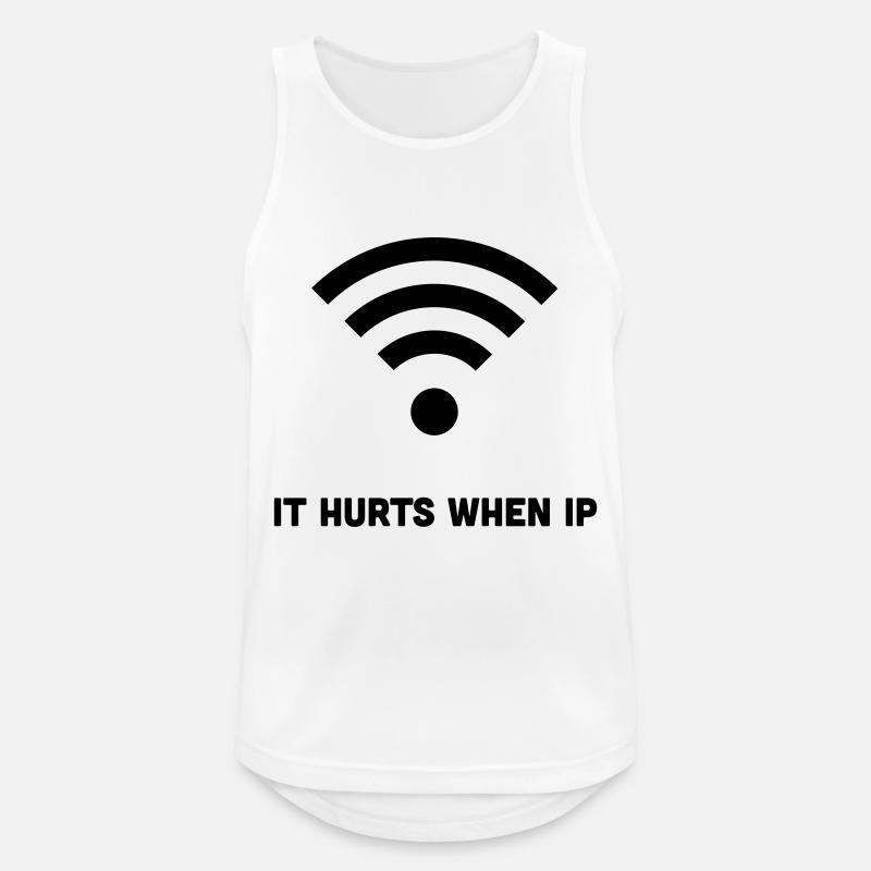 WIFI IT HURTS WHEN IP - Men's Breathable Tank Top - white