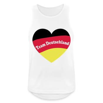 Fußball Deutschland EM Europameister - Männer Tank Top atmungsaktiv - Weiß - Vorne - Nick (188cm)