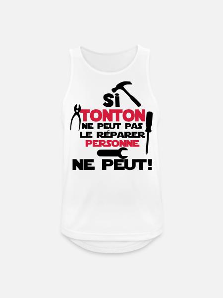 si tonton - Débardeur respirant Homme - blanc