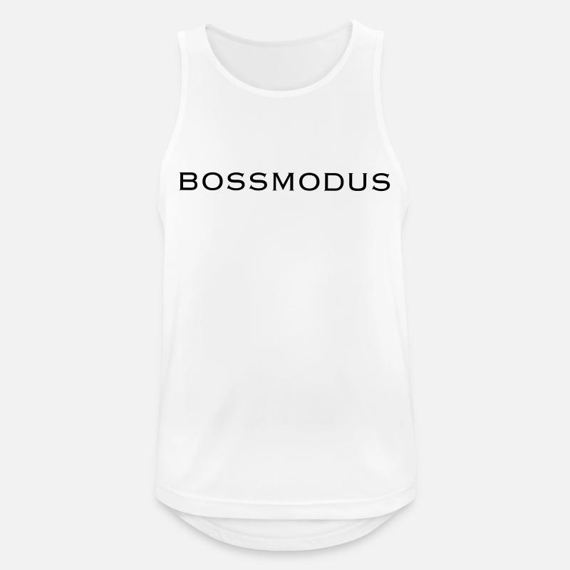 Bossmodus schwarz - Männer Tank Top atmungsaktiv - Weiß