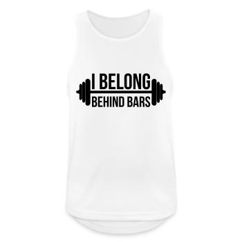 Fitness - Männer Tank Top atmungsaktiv - Weiß - Vorne - Nick (188cm)