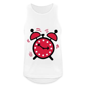 Aufwachen - Nicht am Morgen - Spät - Männer Tank Top atmungsaktiv - Weiß - Vorne - Nick (188cm)