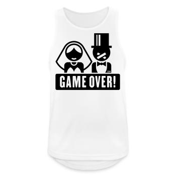 Game Over! (Fiancé / Marié / Mariage / Pansement) - Débardeur respirant Homme - blanc - Devant - Nick (188cm)