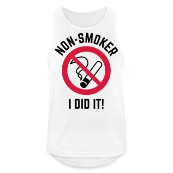 Non-Smoker – I Did It! (3C / B) - Männer Tank Top atmungsaktiv - Weiß - Vorne - Nick (188cm)