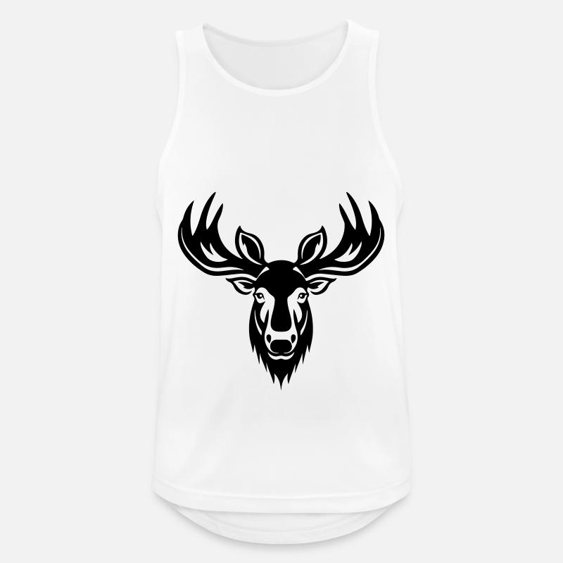 Moose Head - Men's Breathable Tank Top - white