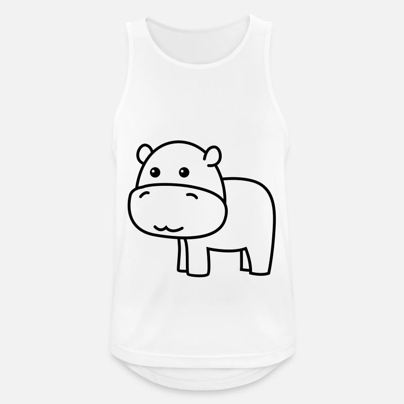 Nilpferd Comic Tier - Männer Tank Top atmungsaktiv - Weiß
