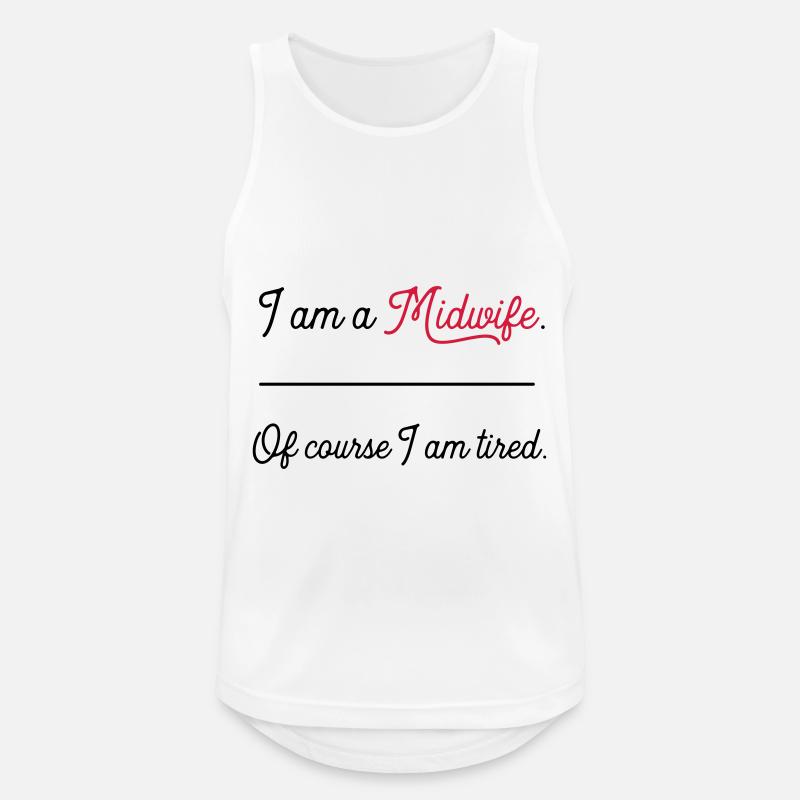 midwifetired - Männer Tank Top atmungsaktiv - Weiß