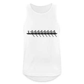Rudern - Doppel Achter (8x+) mit Steuermann - Männer Tank Top atmungsaktiv - Weiß - Vorne - Nick (188cm)