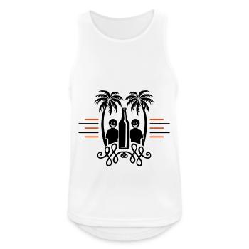 Palm Trees Beach Holiday Party - Men's Breathable Tank Top - white - Front - Nick (188cm)