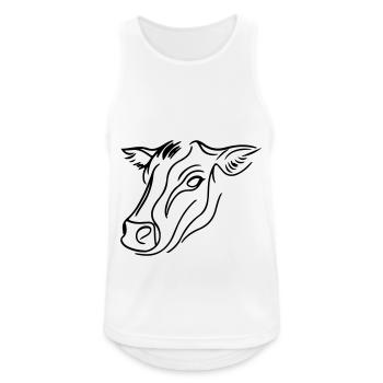 Kuh Kopf Rind - Männer Tank Top atmungsaktiv - Weiß - Vorne - Nick (188cm)
