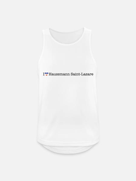 I love Haussmann Saint Lazare - Männer Tank Top atmungsaktiv - Weiß