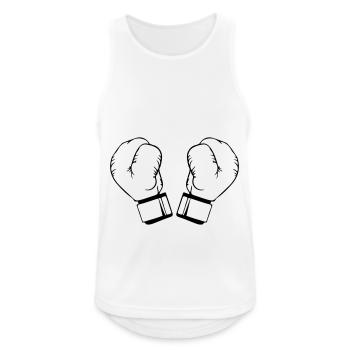 Boxhandschuhe - Männer Tank Top atmungsaktiv - Weiß - Vorne - Nick (188cm)