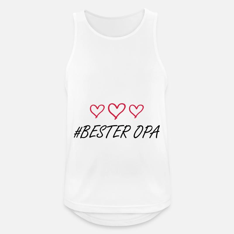 Bester Opa Herz Liebe - Männer Tank Top atmungsaktiv - Weiß