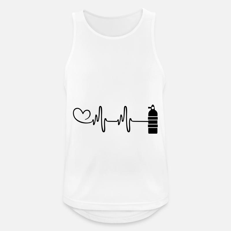 Sauerstoff Tauchen puls herz - Männer Tank Top atmungsaktiv - Weiß