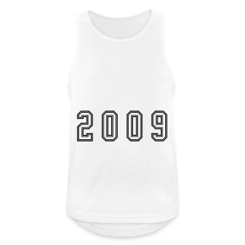 2009 Jahr Zahl - Männer Tank Top atmungsaktiv - Weiß - Vorne - Nick (188cm)