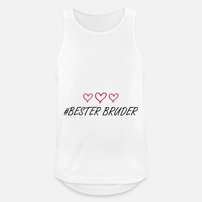 Bester Bruder Herz Liebe - Männer Tank Top atmungsaktiv - Weiß