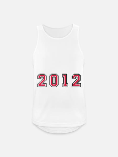 2012 year number - Men's Breathable Tank Top - white