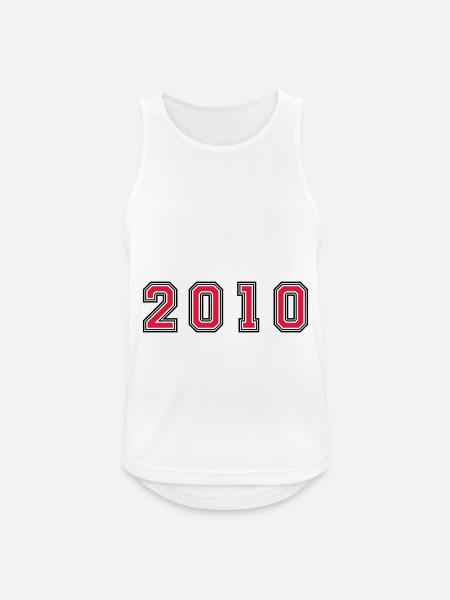 2010 year number - Men's Breathable Tank Top - white