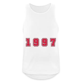 1997 Jahr Zahl - Männer Tank Top atmungsaktiv - Weiß - Vorne - Nick (188cm)