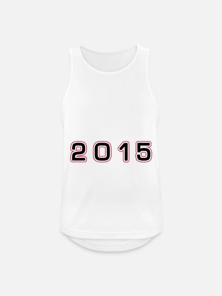 2015 Year Number - Men's Breathable Tank Top - white