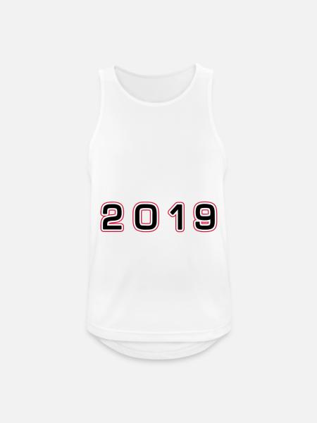 2019 Year Number - Men's Breathable Tank Top - white