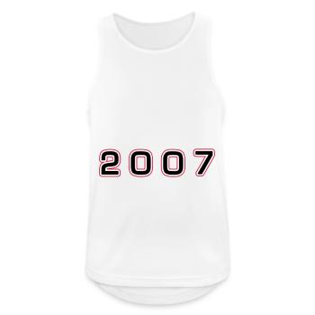 2007 Jahr Zahl - Männer Tank Top atmungsaktiv - Weiß - Vorne - Nick (188cm)