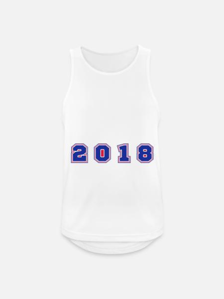 2018 Year Number - Men's Breathable Tank Top - white