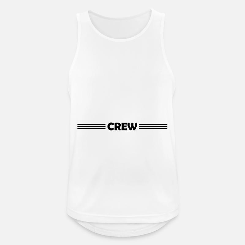 Crew Design - Männer Tank Top atmungsaktiv - Weiß