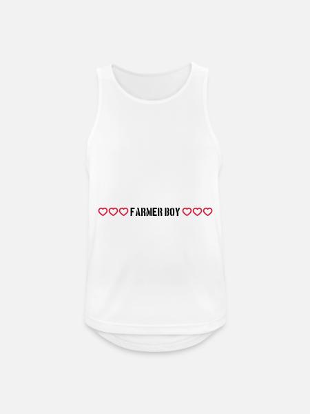 Farmer Boy Heart Love - Men's Breathable Tank Top - white