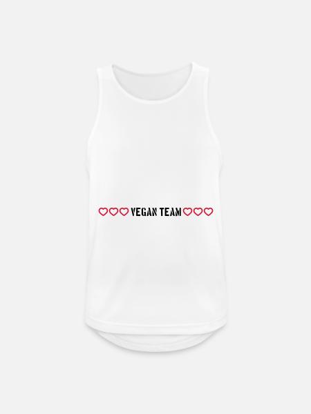 Vegan Team Hearts - Men's Breathable Tank Top - white