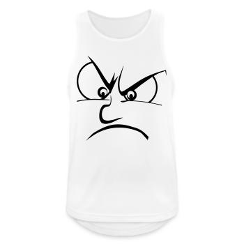 Wut / Zorn / Frust - Männer Tank Top atmungsaktiv - Weiß - Vorne - Nick (188cm)