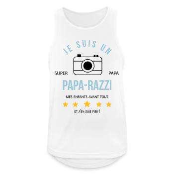 Papa razzi - Débardeur respirant Homme - blanc - Devant - Nick (188cm)