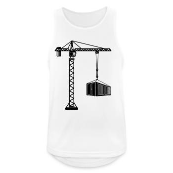 Construction crane with sea container - Men's Breathable Tank Top - white - Front - Nick (188cm)