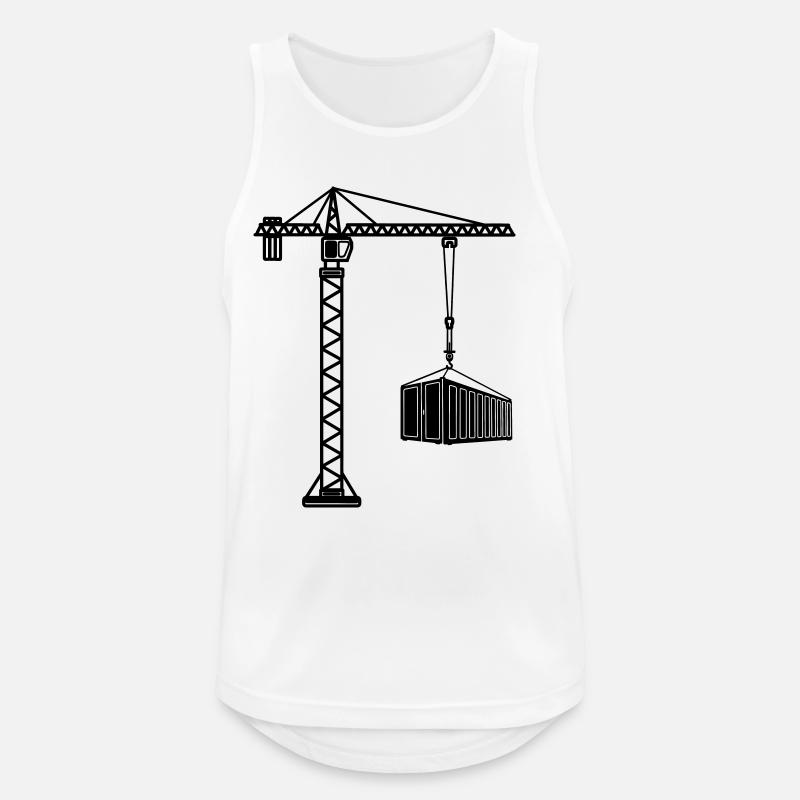 Construction crane with sea container - Men's Breathable Tank Top - white