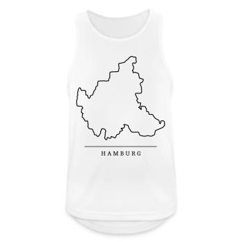 Hamburg, City Outline, Silhouette, Outline Map - Men's Breathable Tank Top - white - Front - Nick (188cm)