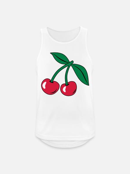 Kirsche - Männer Tank Top atmungsaktiv - Weiß