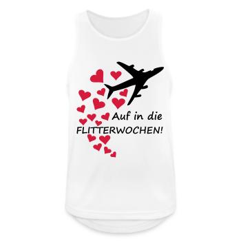 Flitterwochen / Hochzeit - Flugzeug mit Herzen - Männer Tank Top atmungsaktiv - Weiß - Vorne - Nick (188cm)