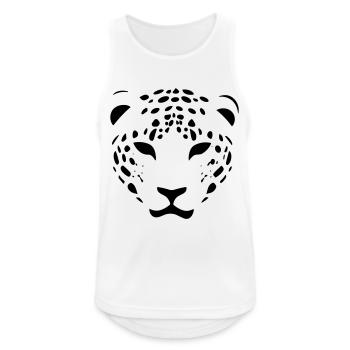 Leopard - Männer Tank Top atmungsaktiv - Weiß - Vorne - Nick (188cm)
